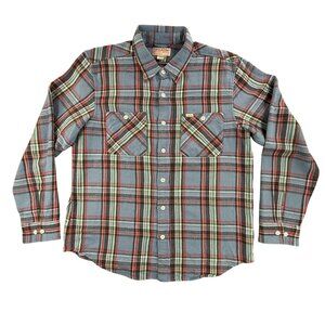 Filson Shirt Mens Large Blue Plaid Flannel Button Up Long Sleeve Pockets Casual